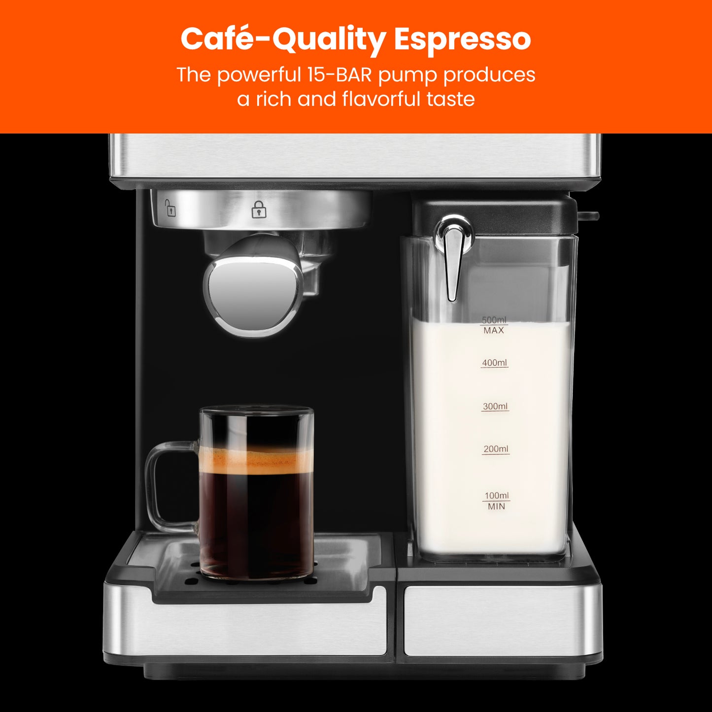 Chefman Barista Pro Plus Espresso Machine ,Black