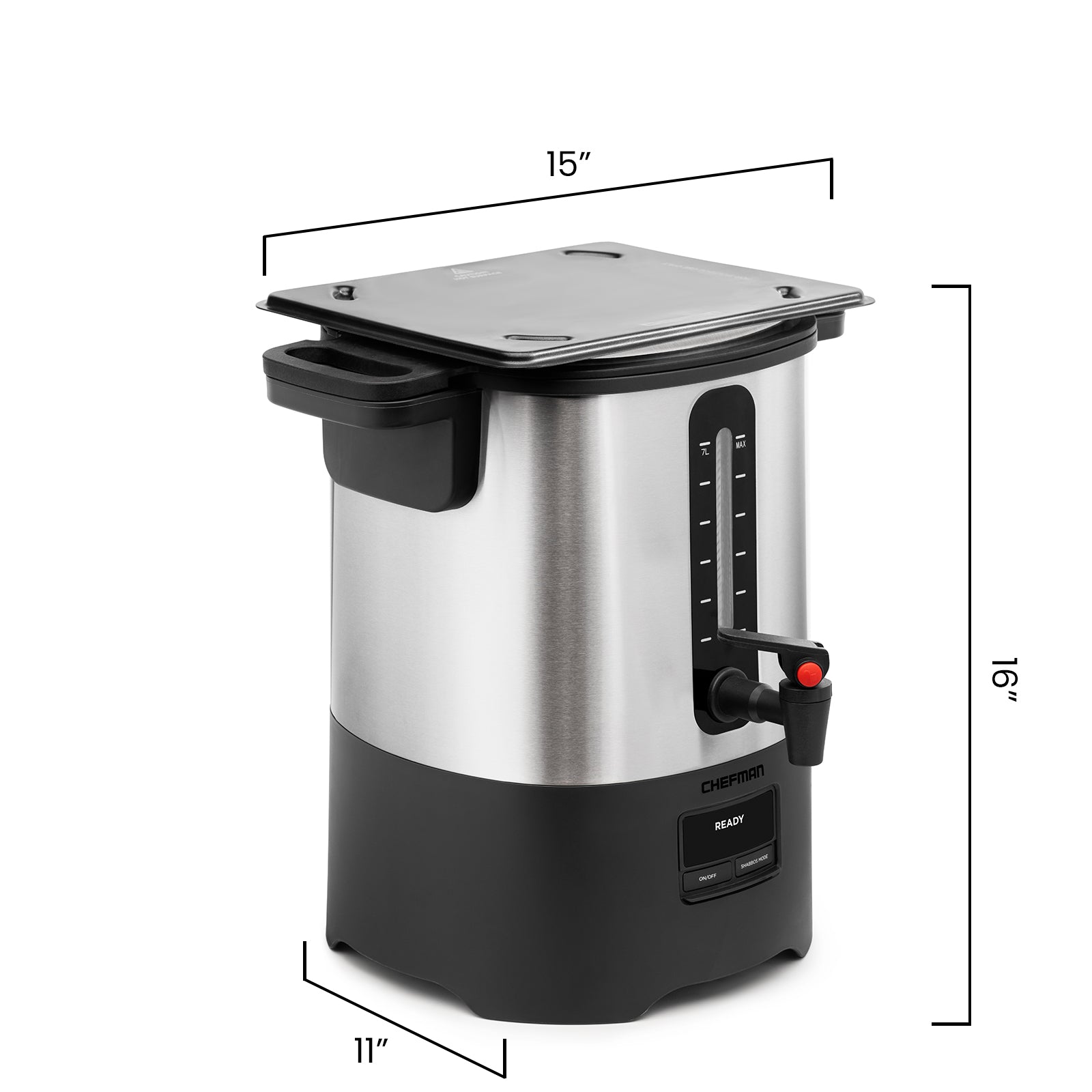 Chefman Electric Hot Water Pot Urn with Safety Lock, Stainless