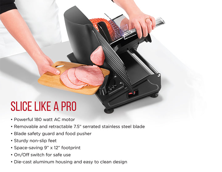 7.5'' Blade Electric Meat Slicer Cheese Deli Meat Food Cutter Kitchen Home  