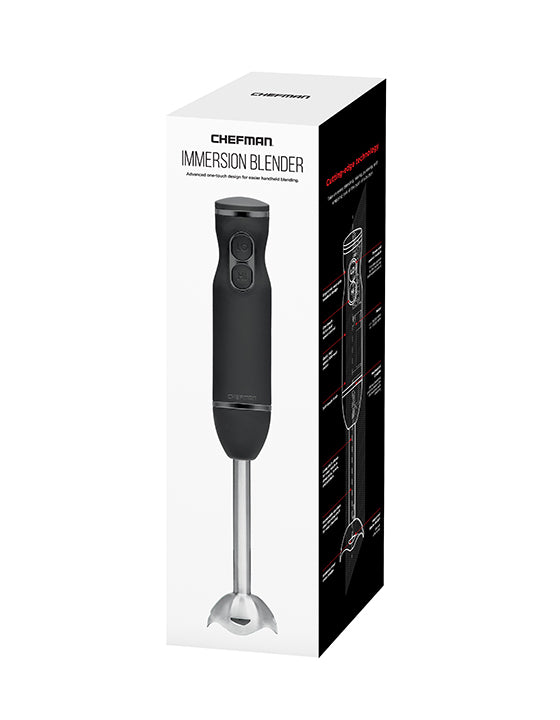 Best Buy: Chefman Immersion Stick Hand Blender with Stainless Steel Blades  BLACK RJ19-V3-RBR-BLACK
