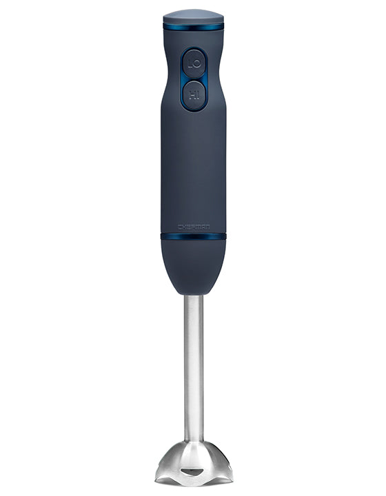  Chefman Immersion Stick Hand Blender Stainless Steel Shaft &  Blades, Powerful 300 Watts Ice Crushing & Soap Making 2-Speed Control One  Hand Mixer, Soft Silk Touch Grip - Midnight Blue 