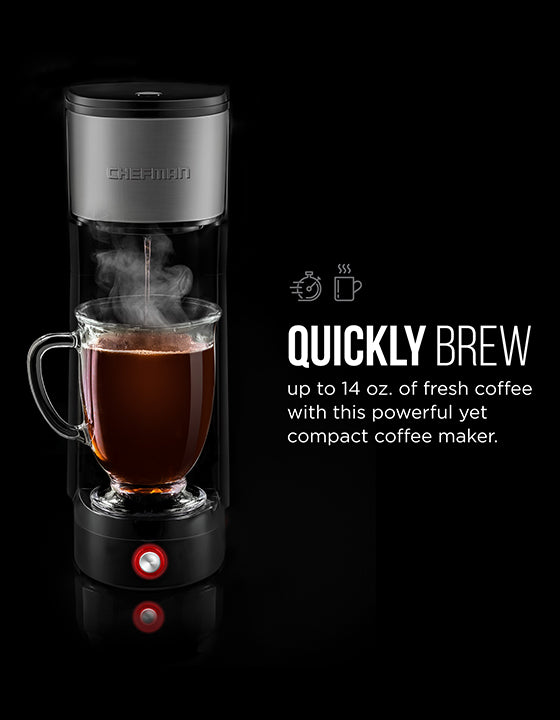  Chefman InstaCoffee Max, The Easiest Way to Brew the Boldest  Single-Serve Coffee, Use Fresh And Flavorful Grounds or K-Cups With A  Convenient Built-In Lift, Black/Stainless Steel : Grocery & Gourmet Food